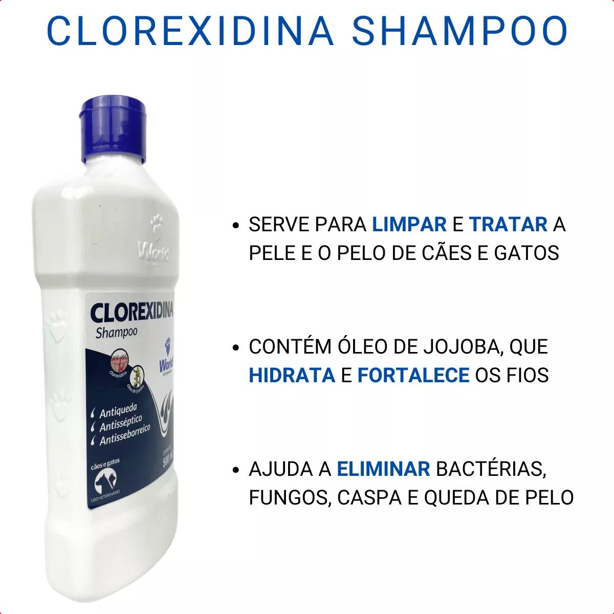 Shampoo Clorexidina World Veterinária 500ml - Imagem 3